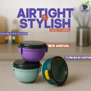Circle Airtight Lunch Box with Spoon Cosmia.pk