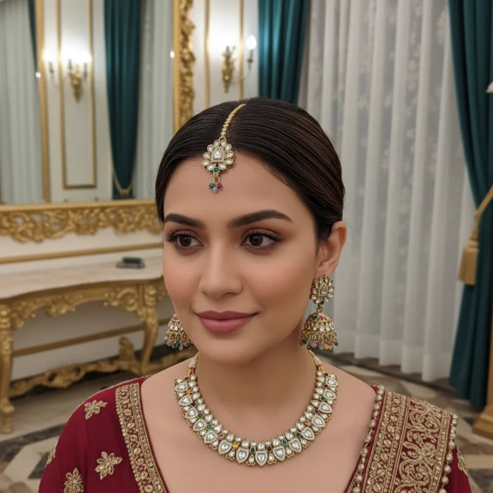 Dabbi Kundan Antique Complete Jewelry Set Cosmia