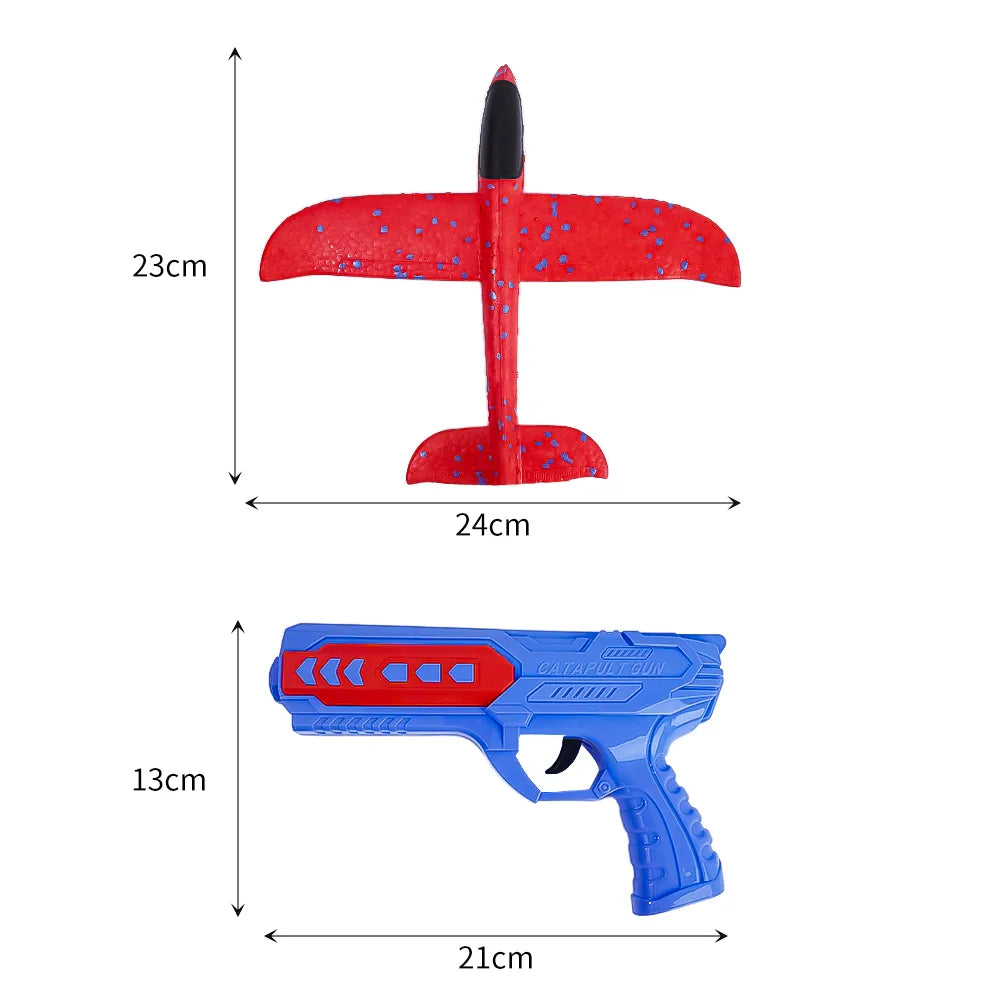 Airplane Launcher Toy - Foam Throwing Glider Plane with Catapult Gun Cosmia.pk
