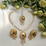 Zircon Oval Shape Necklace Set – Elegant AD Jewelry