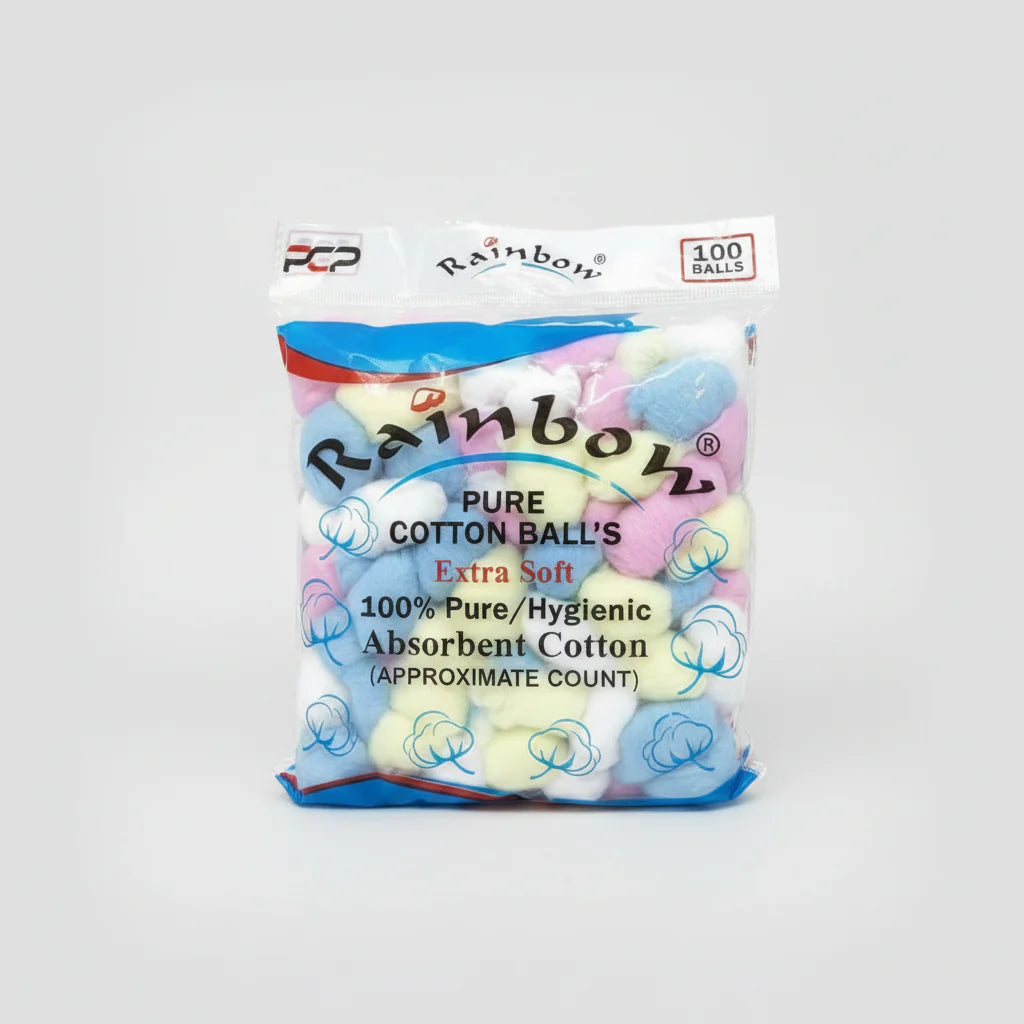 Rainbow Pure Cotton Balls Extra Soft Rainbow