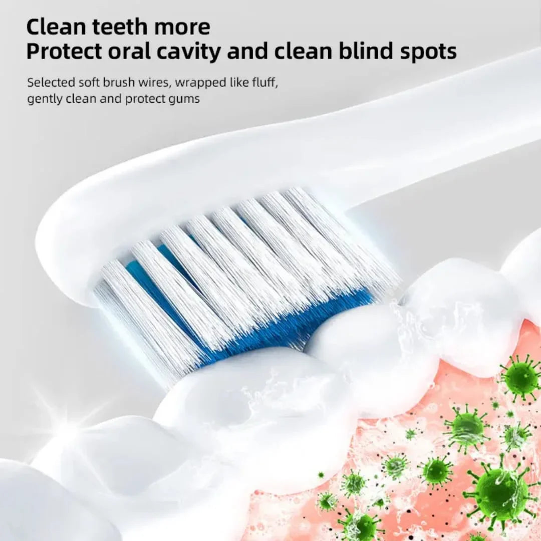 USB Rechargeable Ultrasonic Tooth Brush with 4 Brush Heads Cosmia.pk