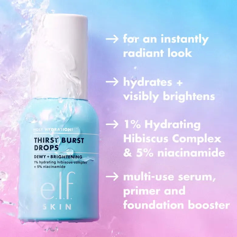 e.l.f. Skin Holy Hydration Thirst Burst Drops Dewy + Brightening - 30ml e.l.f.