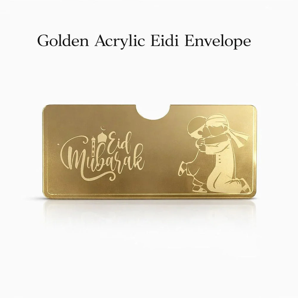 Golden acrylic golden envelope Cosmia.pk