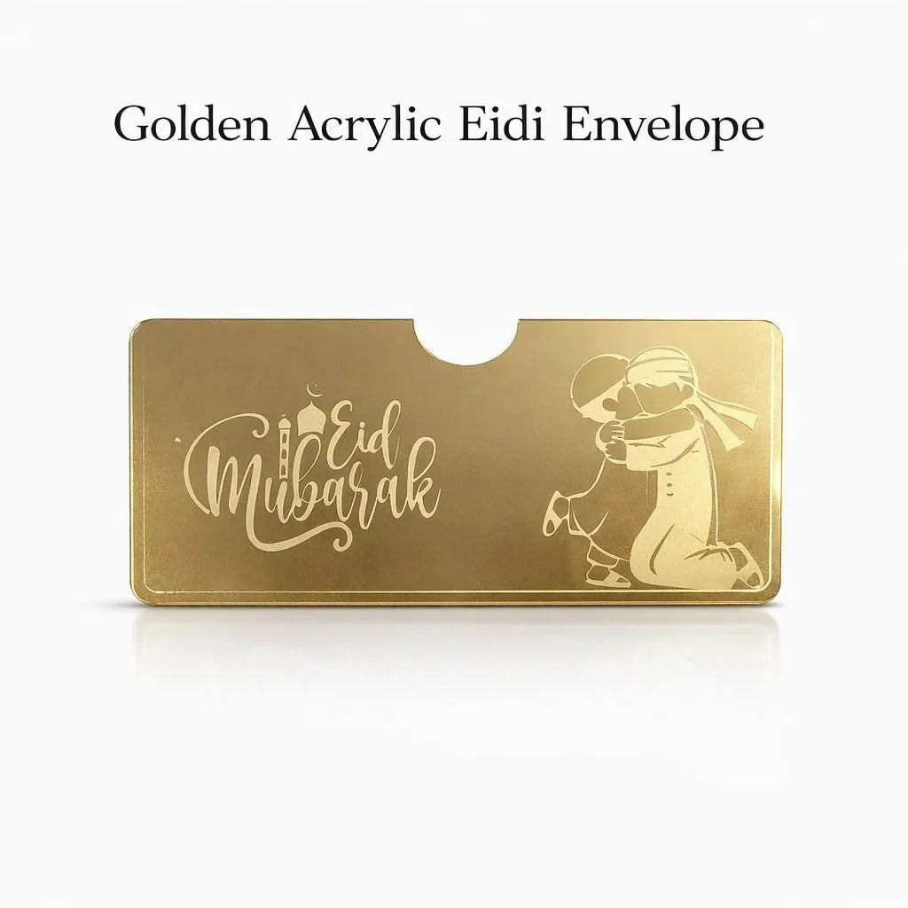 Golden acrylic golden envelope Cosmia.pk