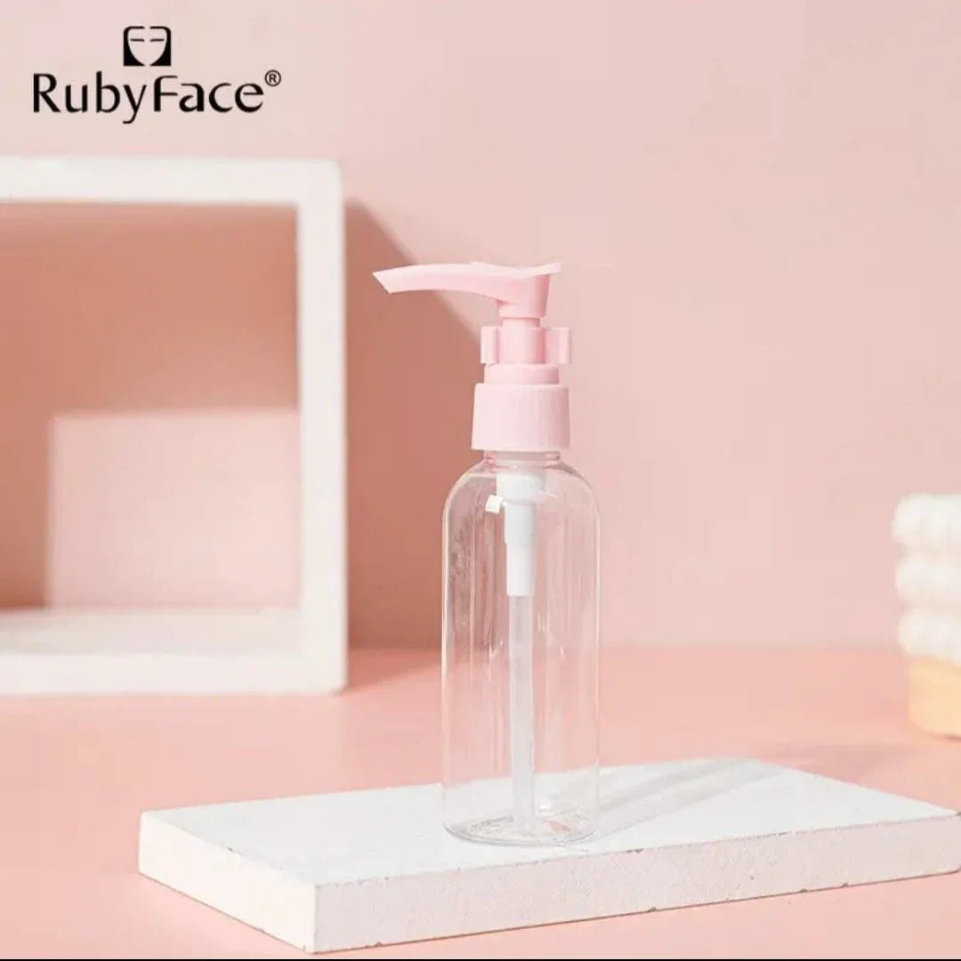 Travel Refillable Bottles Set with Pouch – 6Pcs Ruby Face