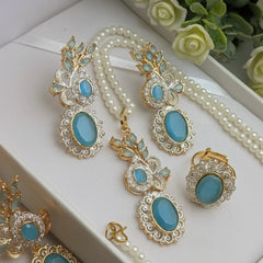 Zircon Combo Party Set – High Quality Oval Shape Jewellery Cosmia.pk
