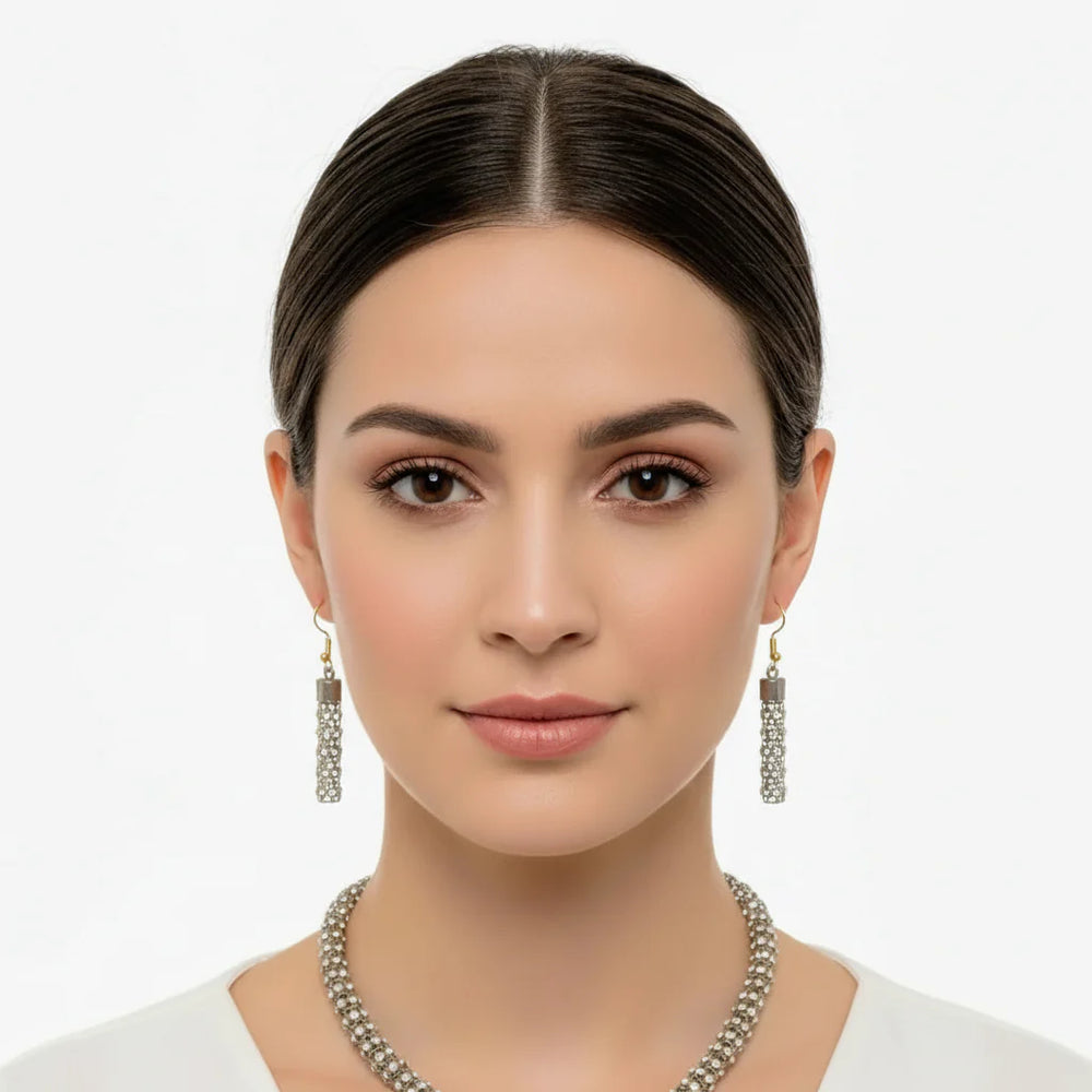 Stone Silver Chain Necklace Cosmia