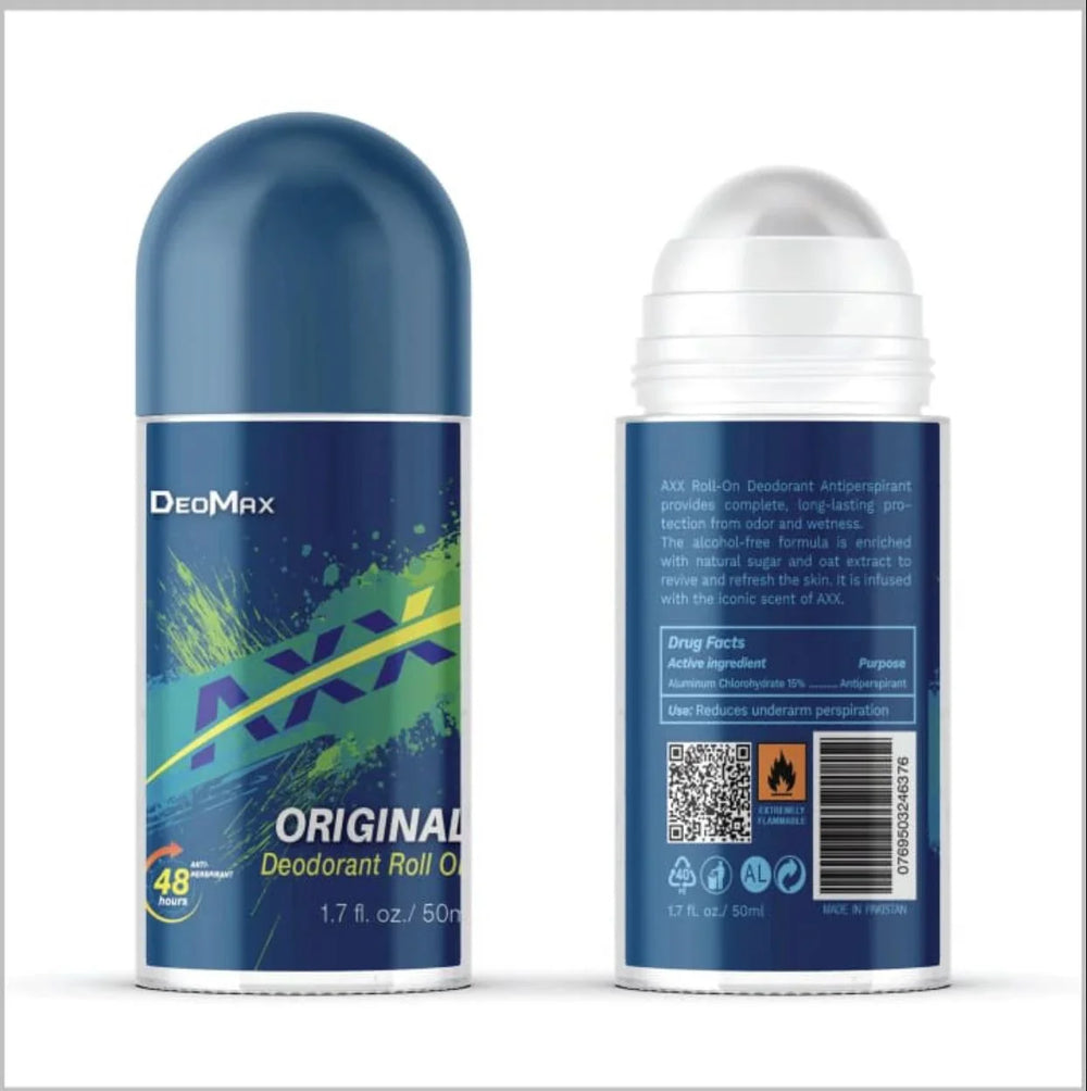 Deomax Original Deodorant Roll On 48H Long Lasting 50ml Deomax
