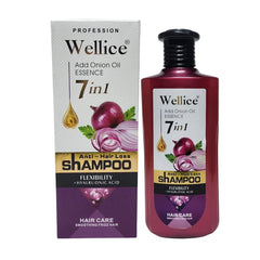 Wellice 7 in 1 Anti - Hair Loss Onion Hyalruonic Acid & Soothing Frizz Shampoo 400g Wellice