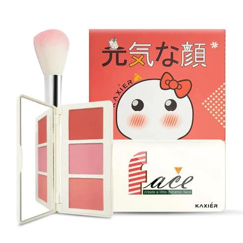 3 Colors Kaxier Blush Palette With Brush (original made in korea ) Kaxier