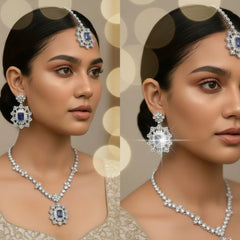 Rajwari Necklace Set Combo – Bracelet, Jhumki & Necklace Cosmia
