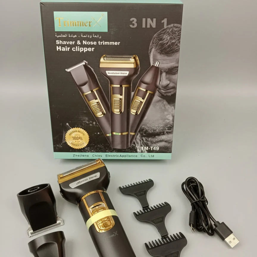 TrimmerX TM-T49 Professional 3-in-1 Grooming Kit TrimmerX