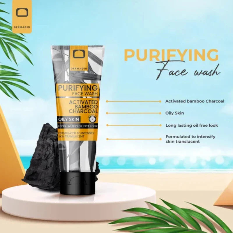 Dermagin Purifying Activated Bamboo Charcoal Face Wash - 100gm Dermagin