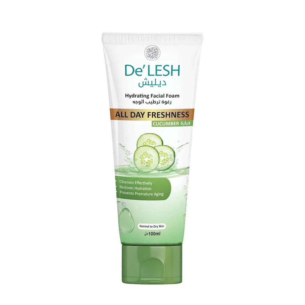 De’LESH Natural Glow Cucumber Face Wash for All Skin Types – 100ml delesh