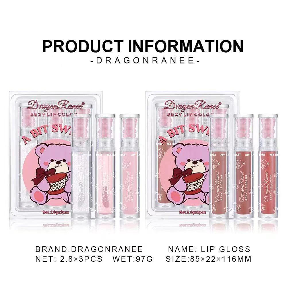 3Pcs Dragon Ranee Bear Sexy Lip Colors Set Dragon Ranee
