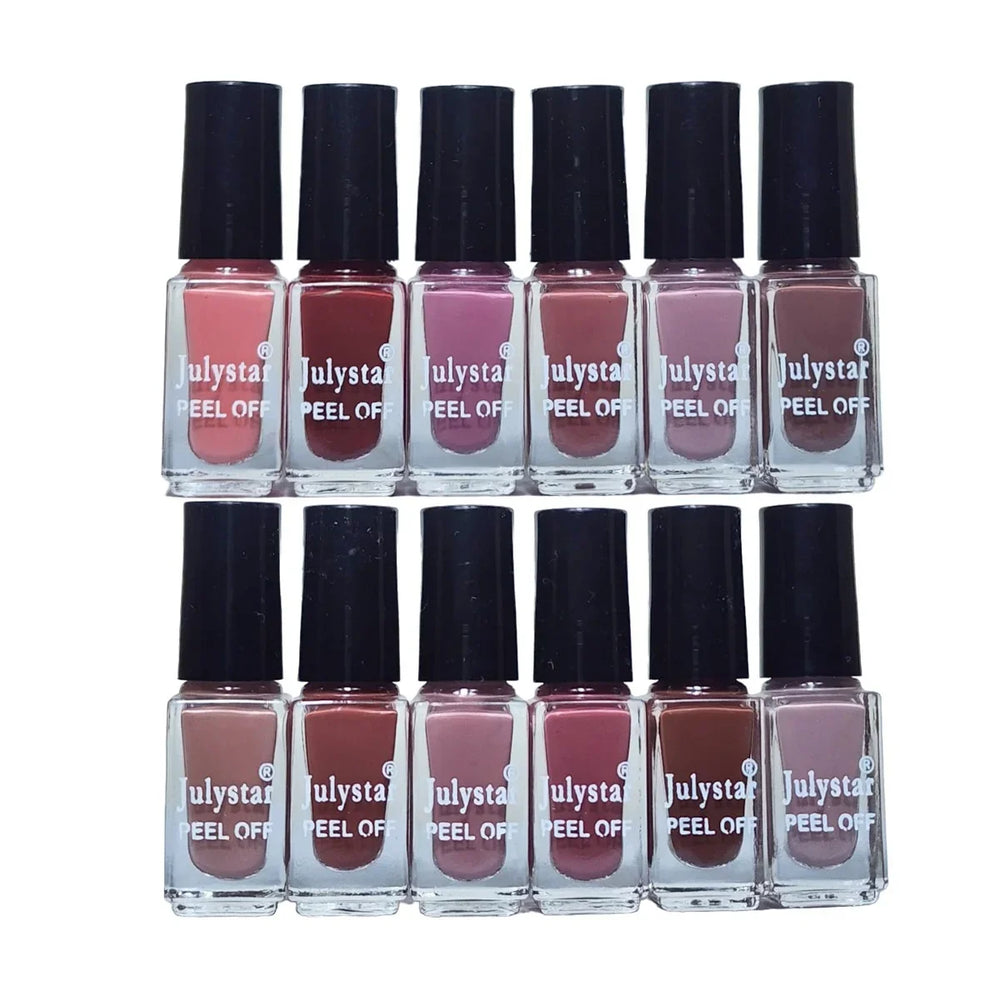 12Pcs JulyStar Peeloff Nail Polish Set JulyStar