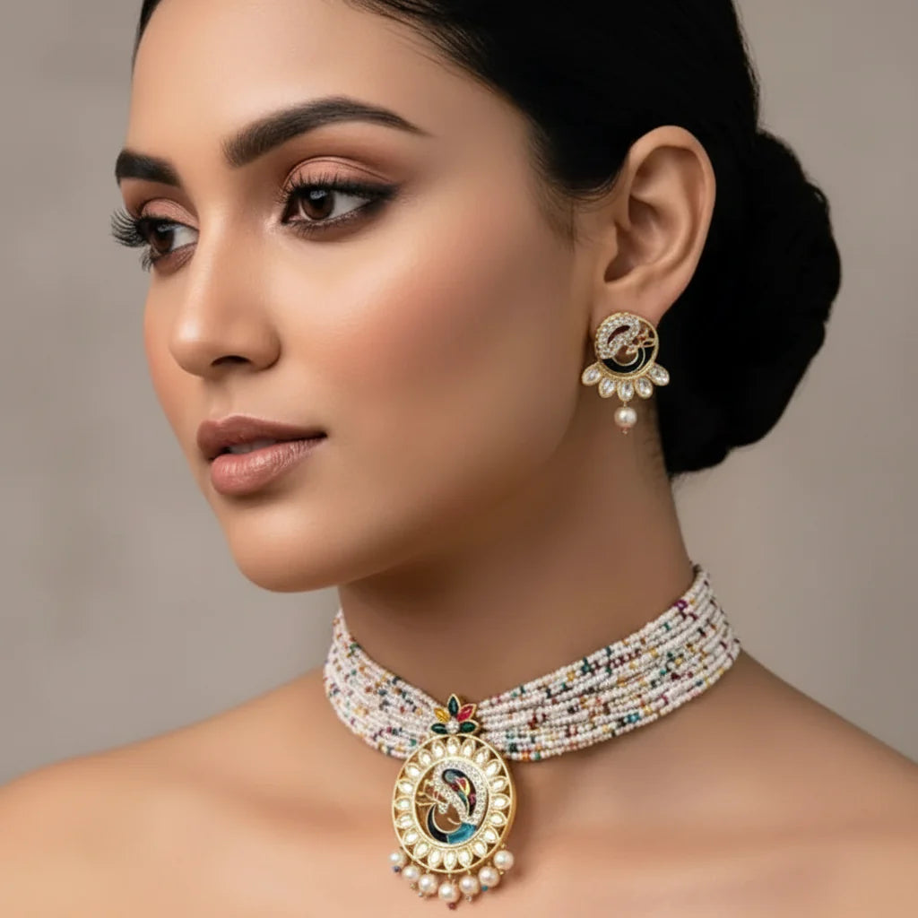 Peacock Choker Set Cosmia