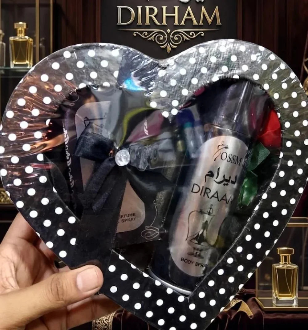 Heart Shape Gift Pack 2 Pcs Perfume 35ml + 200ml Body Spray Set Cosmia.pk