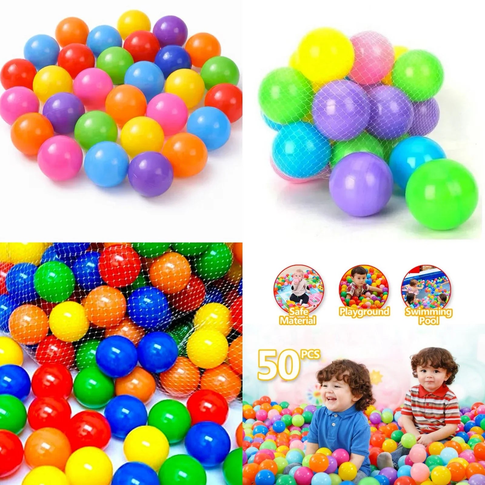 Colorfull Plastic kids Ball - 50 Pcs Cosmia.pk