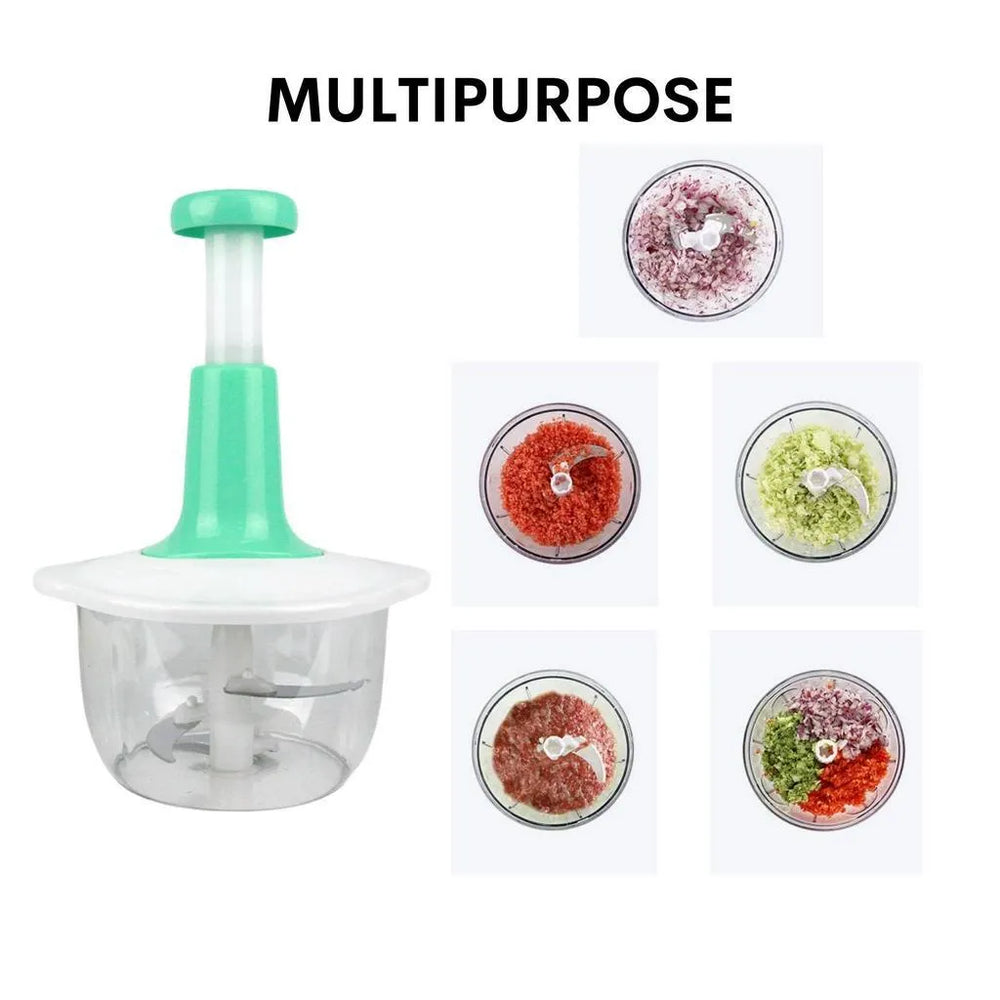 Manual Food Chopper Speedy Chopper with 3 Curved Stainless Steel Cosmia.pk