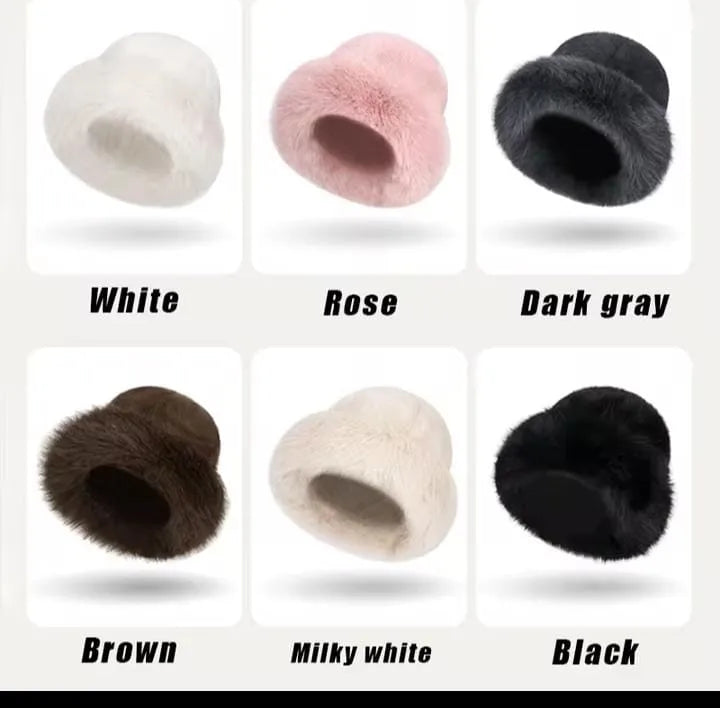 Fluffy Bucket Hat (Random Colour) Cosmia.pk