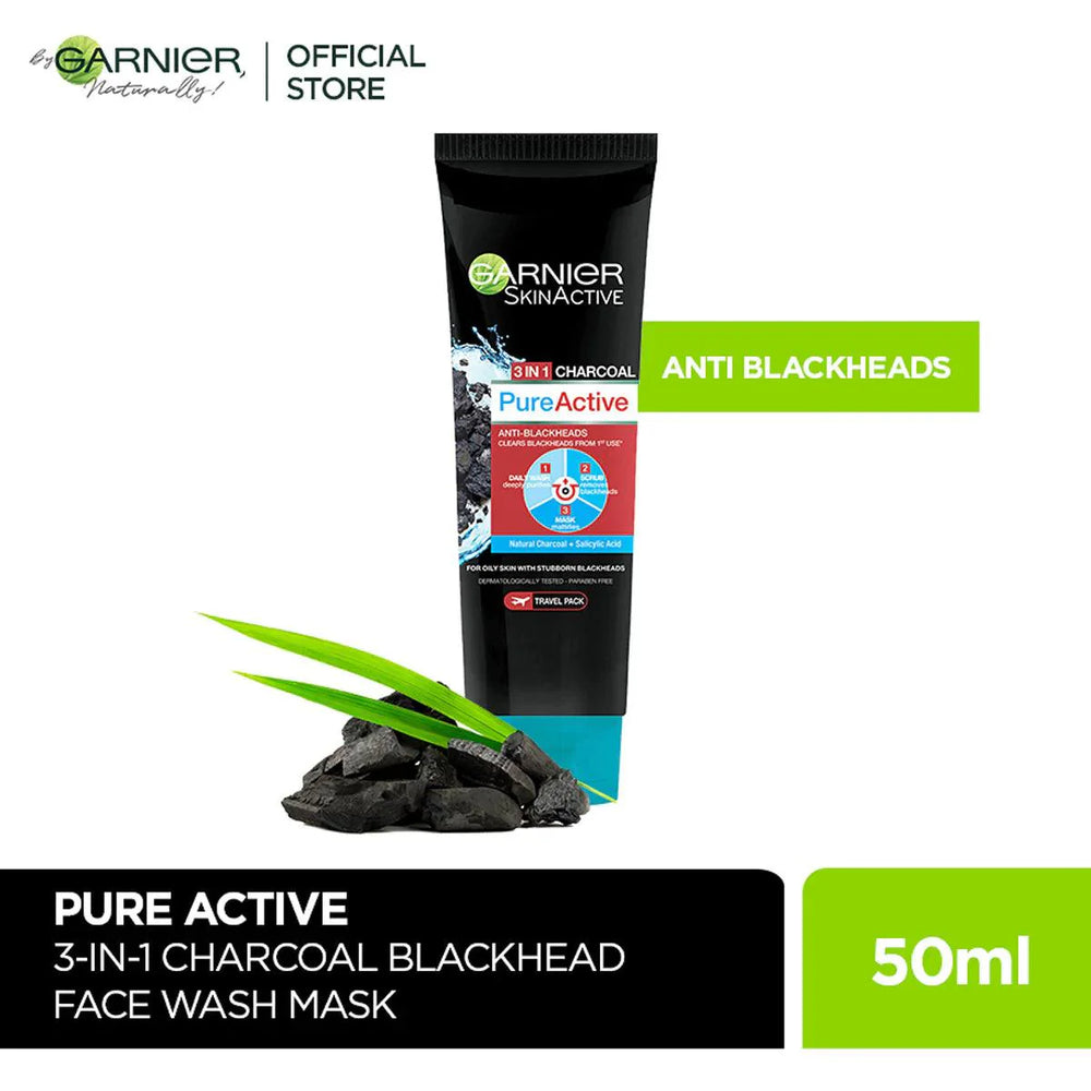 Garnier Skin Active 3-in-1 Charcoal Blackhead Face Wash Garnier