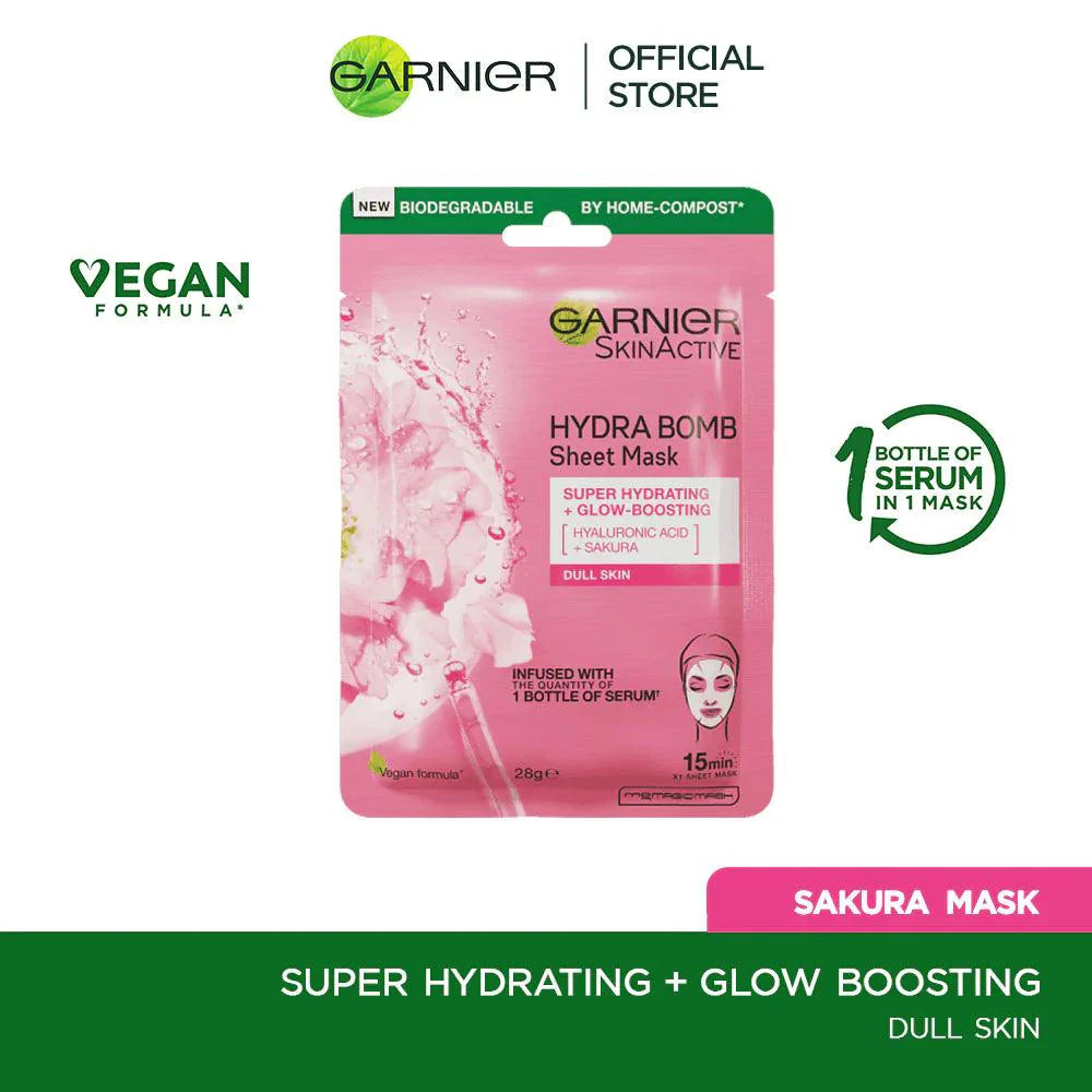 Garnier - Skin Active Hydra Bomb Sakura Tissue Face Mask - 28g Garnier