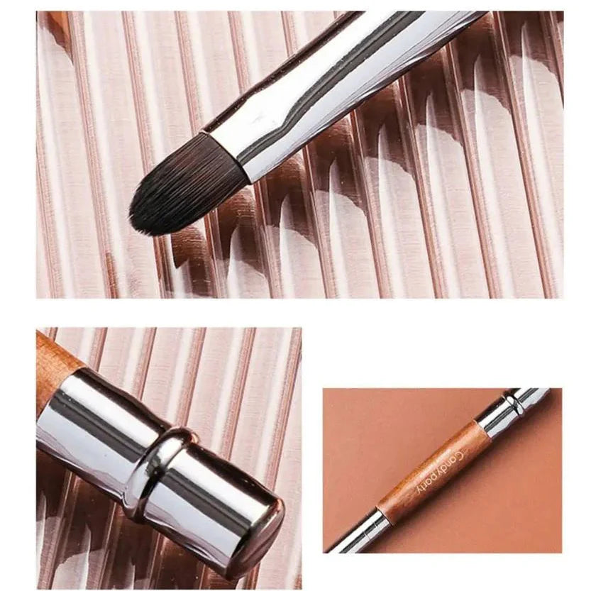 MUF304 Concealer Lip Brush with Wood Handle & Aluminium Tube MUF