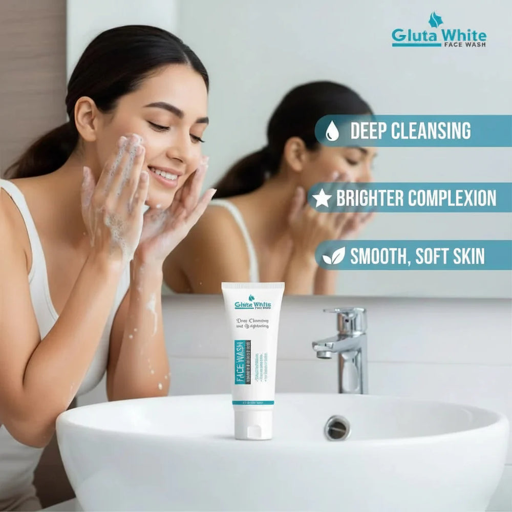 Gluta White Vitamin C & Glycolic Acid Face Wash - 100g Gluta White