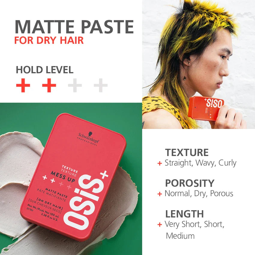 Schwarzkopf Osis+ Texture Mess up Matte Paste 100ml Schwarzkopf