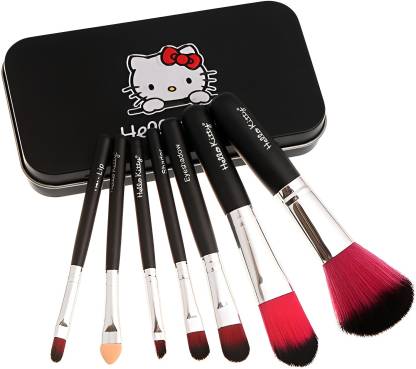Hello Kitty Professional Makeup Brushes With Box Black Color (Set Hello Kitty