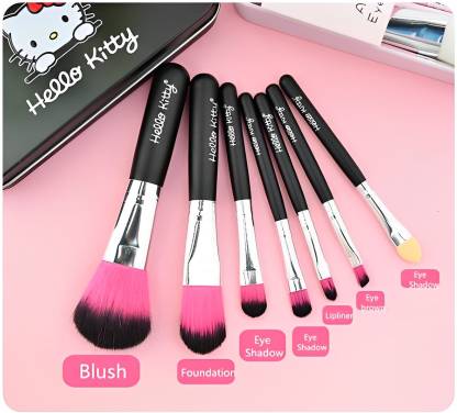 Hello Kitty Professional Makeup Brushes With Box Black Color (Set Hello Kitty