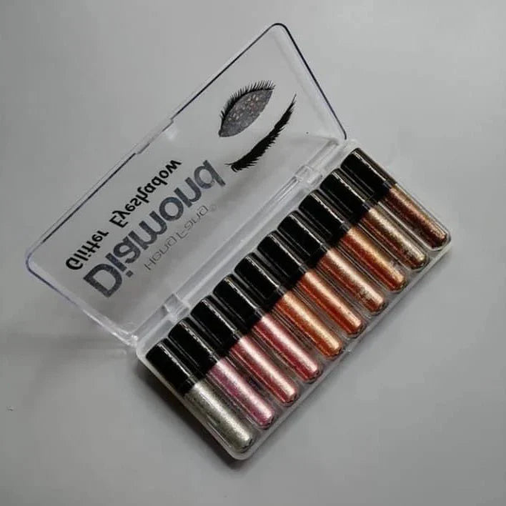 Heng Fang Diamond Glitter Liquid Eyeshadow - 10Pcs Heng Fang