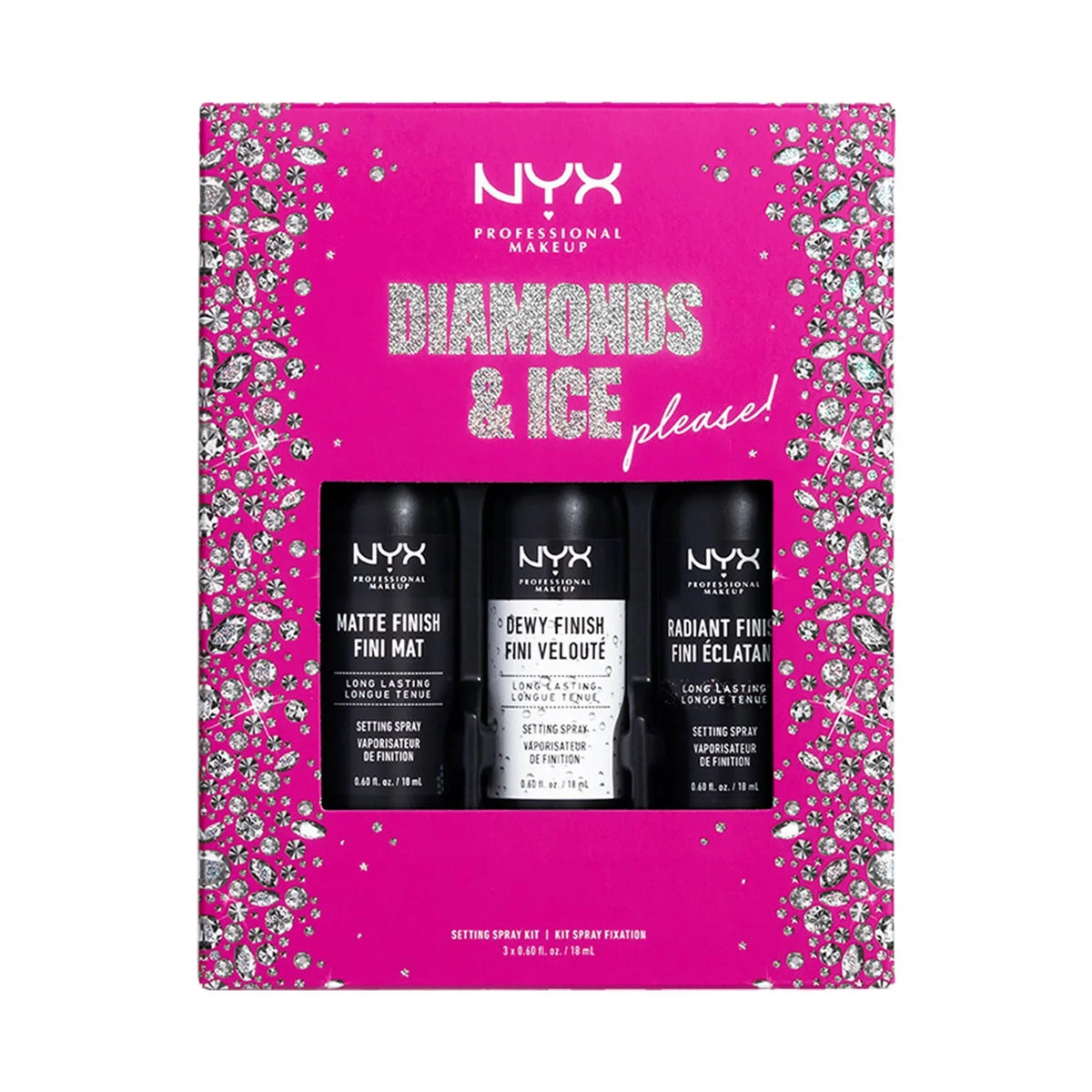 NYX Professional Makeup Diamonds & Ice Please! Mini Setting Spray Kit NYX