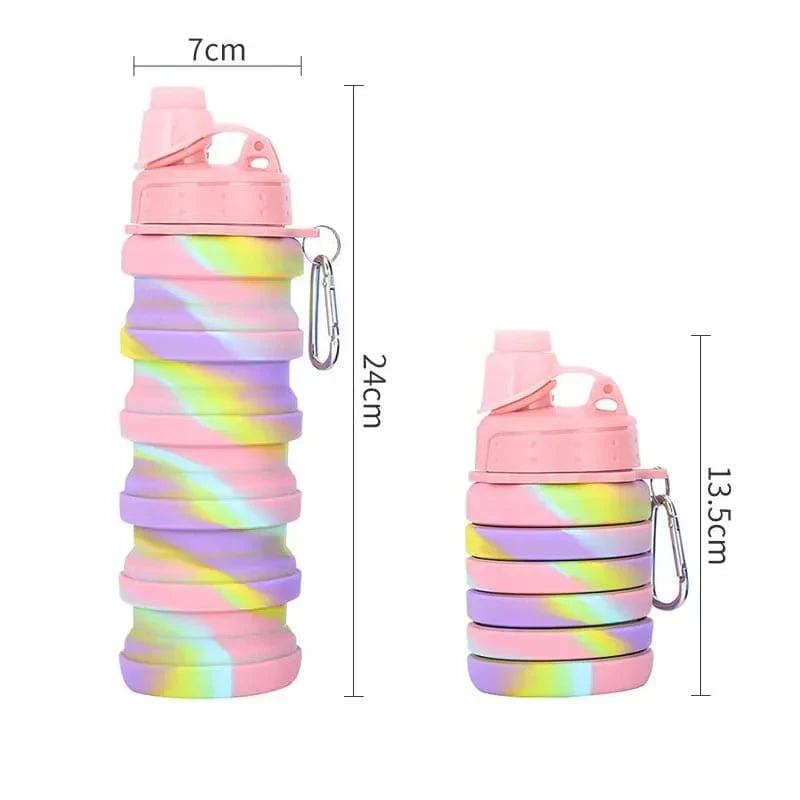 Creative Portable Silicone Folding Sports Water Bottle - 500ml - Each Cosmia.pk