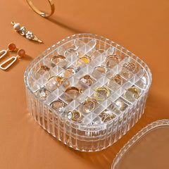 3 Layers Elegant Transparent Crystal Portable Jewllery Box Cosmia