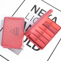 Heng Feng Matte Lipstick With Mirror - 6 Pcs Heng Fang