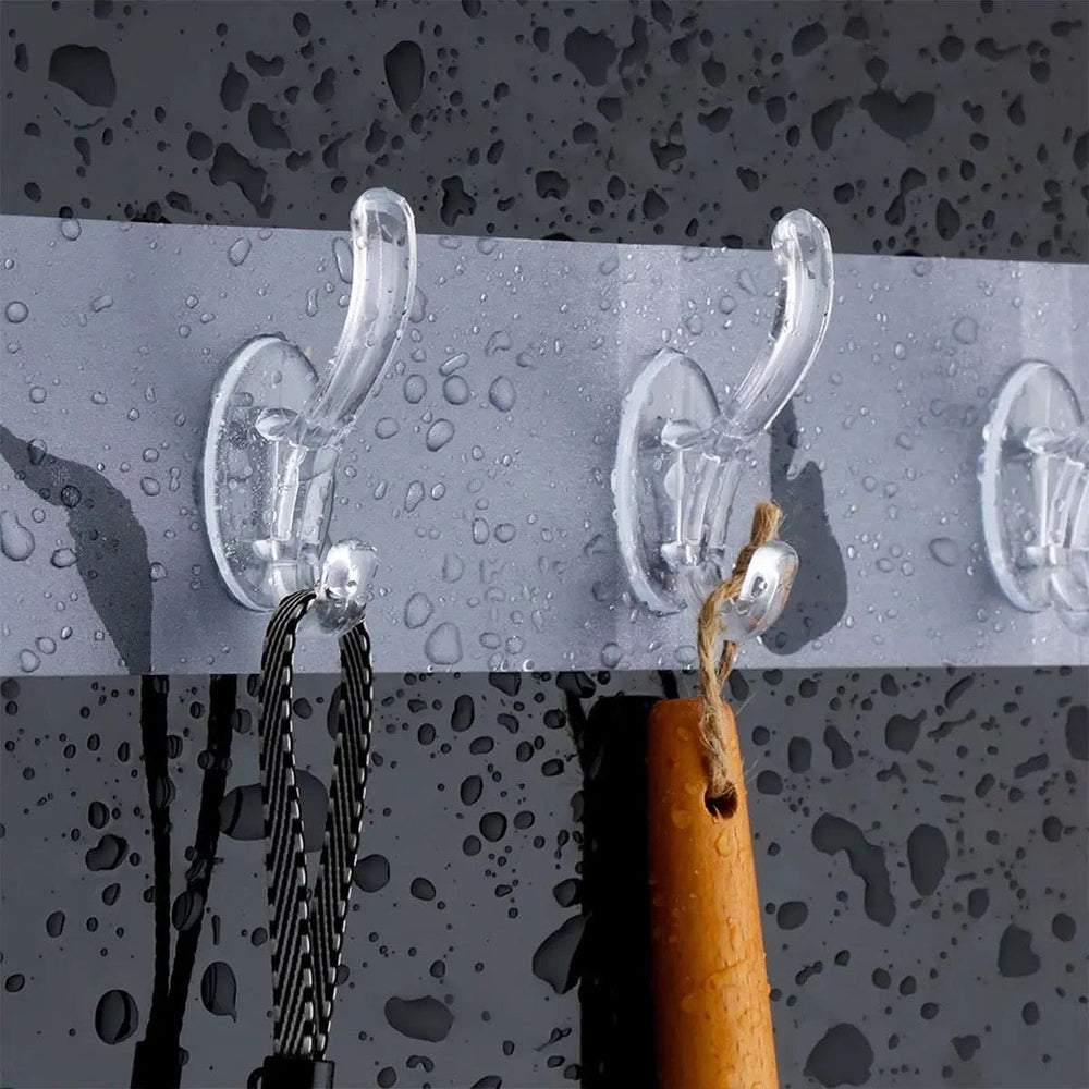 Self Adhesive Multi-Purpose 6 Transparent Hook Hanging Sticker Cosmia.pk