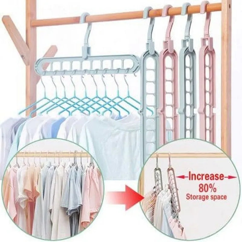 9 Hole Space Saving Hanger Multi-Function Rotatable Hanger Cosmia.pk
