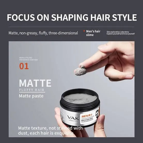 VAK Fashion Matte Finished Hair Styling Clay Wax 100g VAK