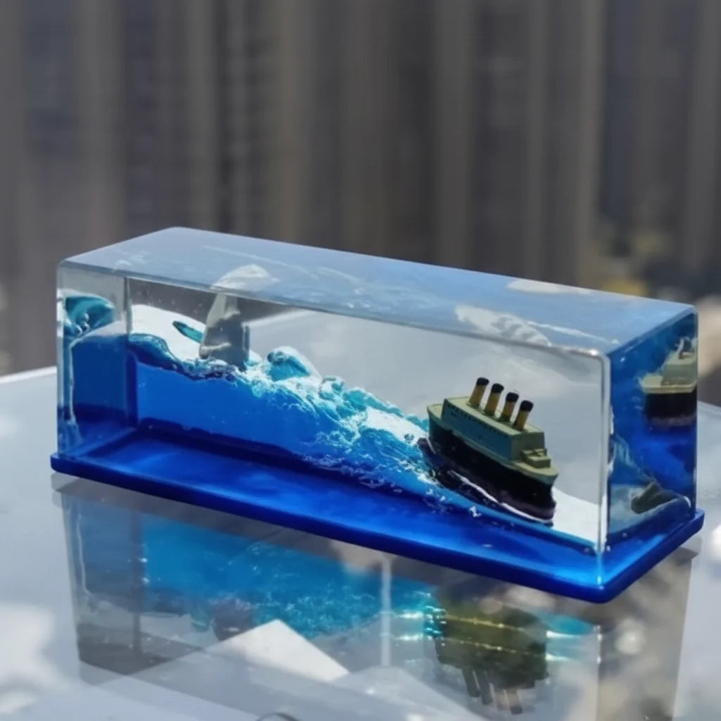 Titanic Liquid Wave Cruise Ship Paperweight - Each Cosmia.pk