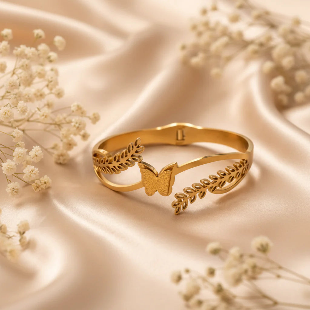 Artklim Butterfly Bangle Bracelet - Each Cosmia.pk
