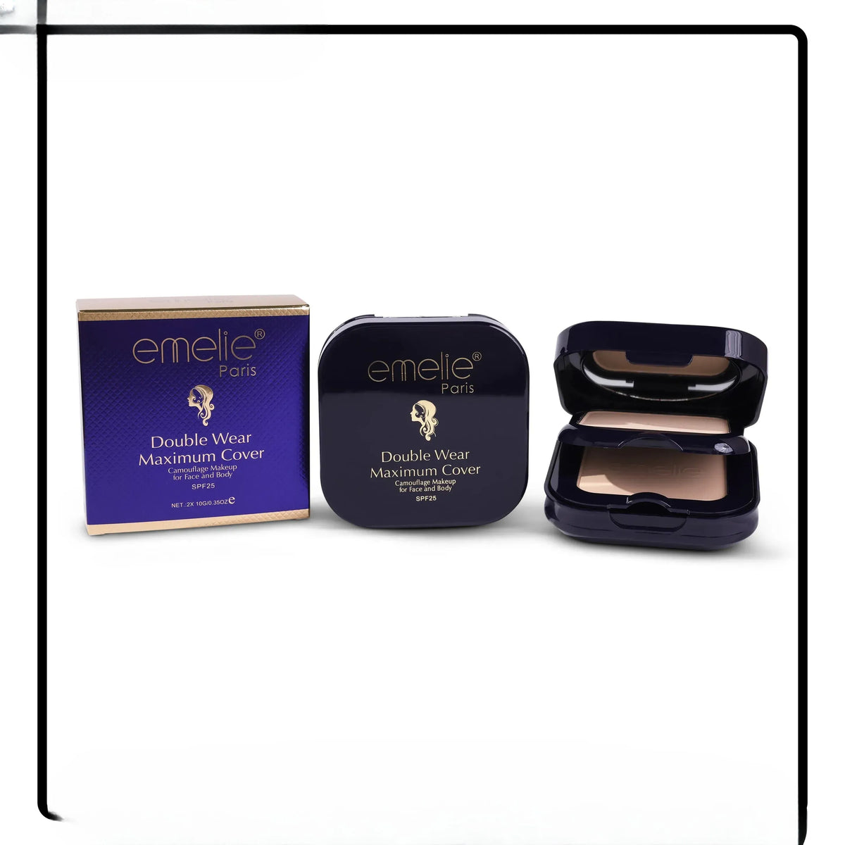 Emelie Double Wear Maximum Cover Pressed Powder Emelie