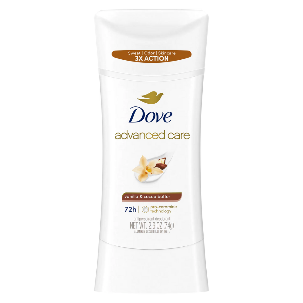 Dove Advanced Care Vanilla & Cocoa Butter Antiperspirant Deodorant Stick 74g Dove