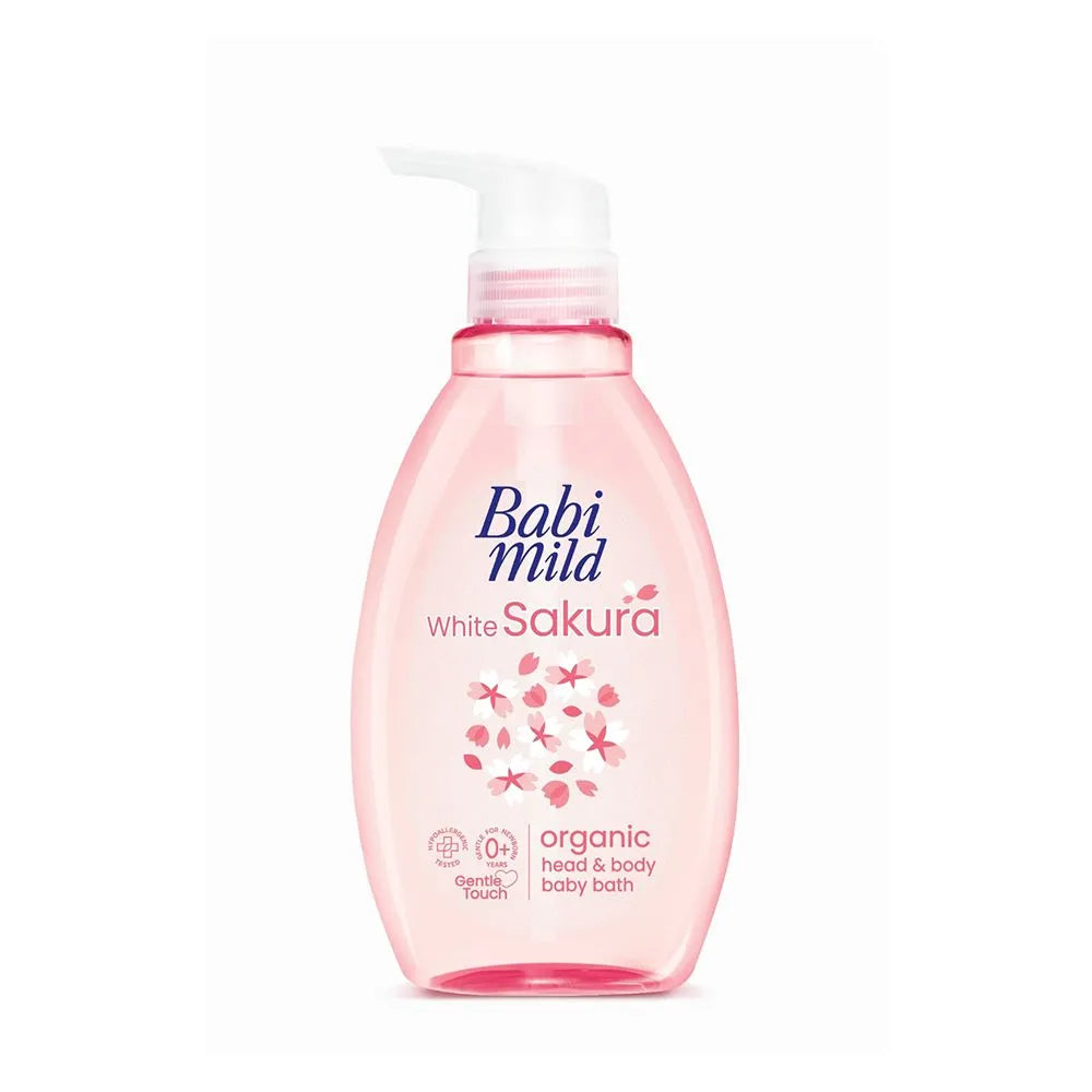 Babi Mild White Sakura Organic Head & Body Baby Bath Wash Babi Mild