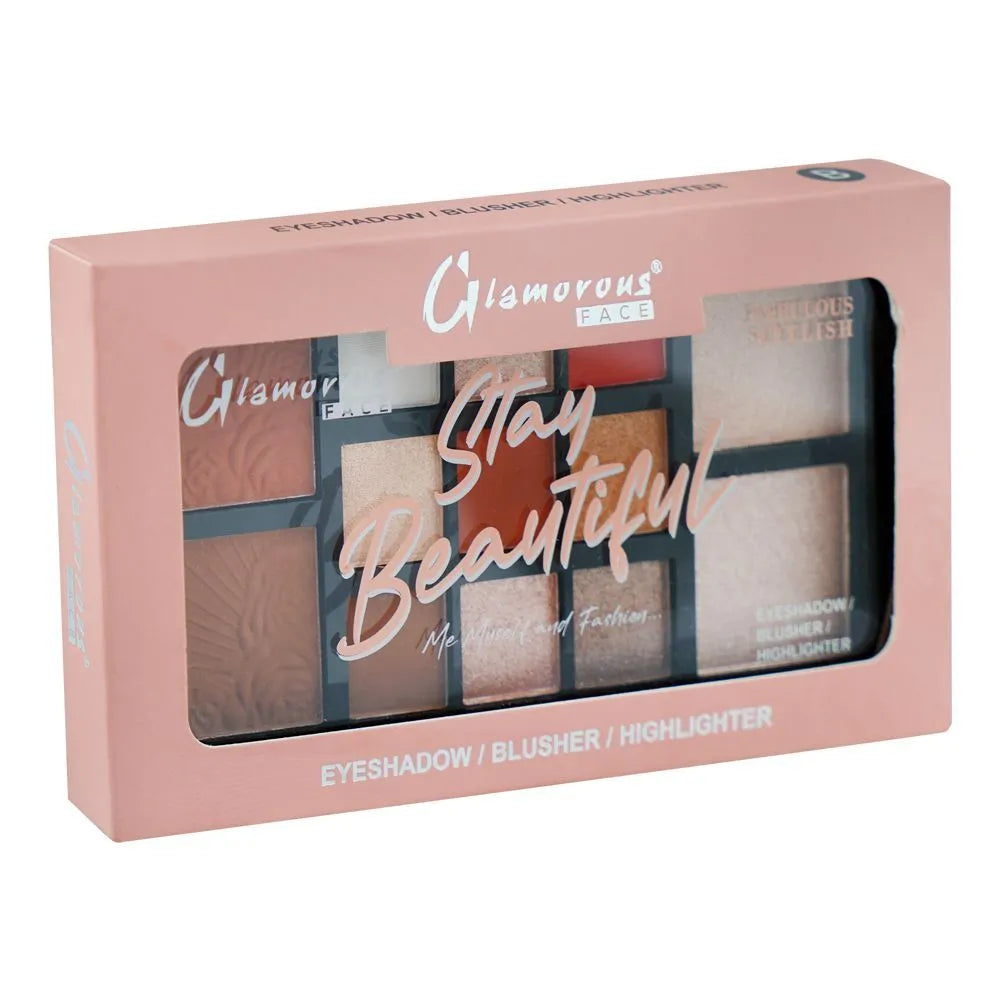 Glamorous Face Stay Beautiful Eyeshadow, Blusher & Highlighter Kit Glamorous Face