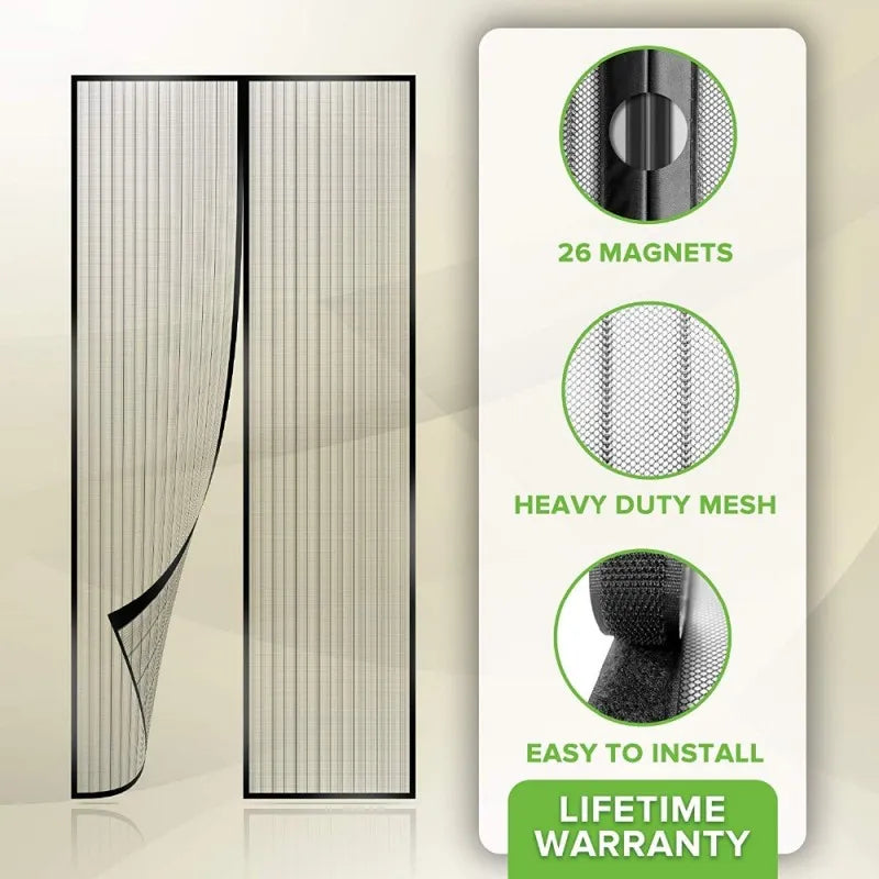 Hands-Free Retractable Magic Mesh Screen Door Cosmia.pk