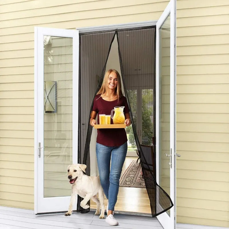 Hands-Free Retractable Magic Mesh Screen Door Cosmia.pk