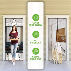 Hands-Free Retractable Magic Mesh Screen Door Cosmia.pk